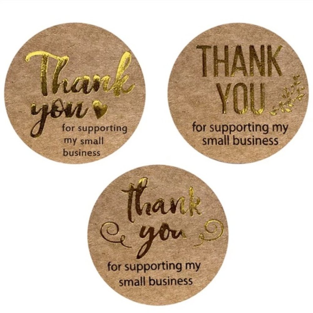 120 Kraft Thank You Stickers PRICE IS FIRM